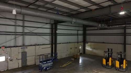 Bright, dust-free bay ready for operations