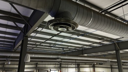 Dust buildup on a ceiling diffuser