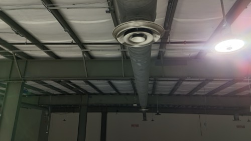 Dust-coated diffuser and ductwork